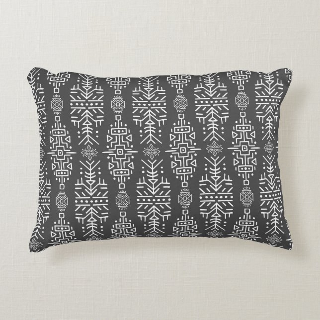 Coussins Décoratifs Ethnic Boho Chic : Une conception tribale transpar (Devant)