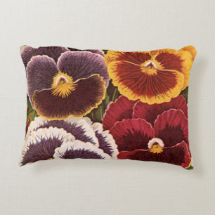 Coussins Décoratifs Étiquettes de paquets de graines vintage, fleurs d