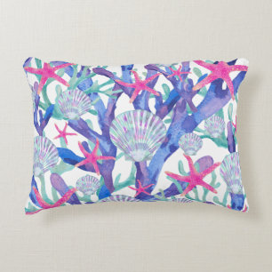 Coussins Décoratifs Étoile de mer Corail Faune marine Rose Violet Aqua