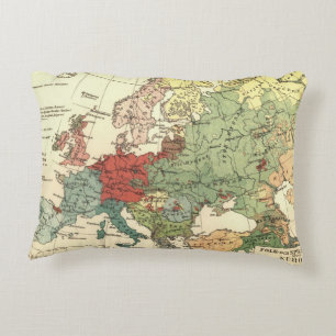 Coussins Décoratifs Europe Carte Pays Antique Mondiale