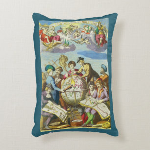 Coussins Décoratifs Explorateurs vintages avec carte du monde antique,