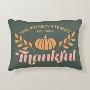 Coussins Décoratifs Famille reconnaissante vert automne rose orange