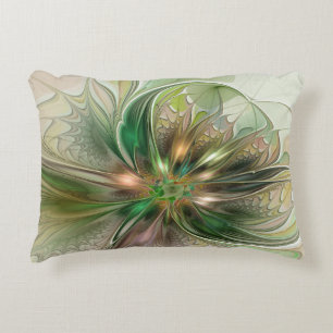 Coussins Décoratifs Fantaisie Abstraite Moderne Fleur Fractale Colorée