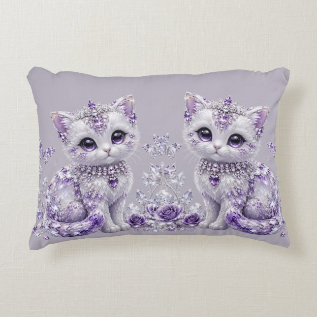 Coussins Décoratifs Fantaisie de chaton royal violet (Devant)