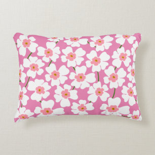 Coussins Décoratifs Fantasie Fleur de pouvoir blanche et rose