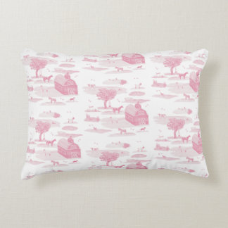 Coussins Décoratifs Farm Animal Toile Accent Pillow (Pink)
