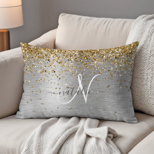 Coussins Décoratifs Faux Gold Argent brossé Parties scintillant métall