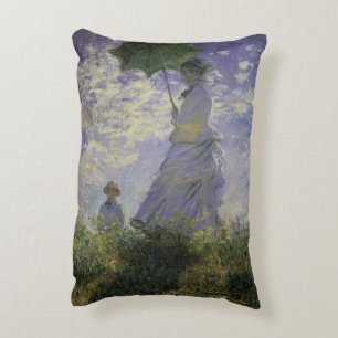 Coussins Décoratifs Femme à l'Ombrelle de Claude Monet, Art Vintage