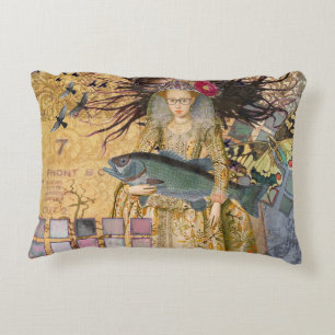 Coussins Décoratifs Femme Poisson Vintage Gothique Classique