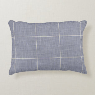 Coussins Décoratifs Fenêtre Rustique moderne Plaid Linen Blue