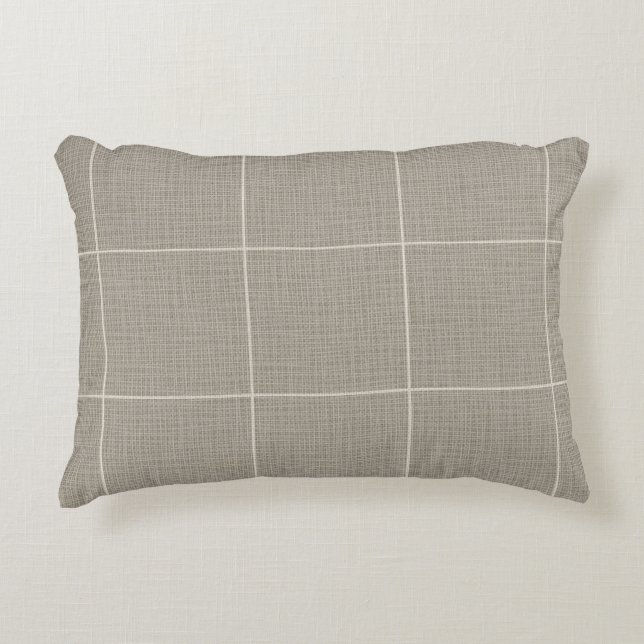 Coussins Décoratifs Fenêtre Rustique moderne Plaid Linen Grey (Devant)