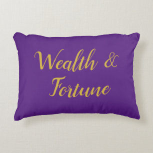 Coussins Décoratifs Feng Shui Purple & Gold "Richesse & Fortune"