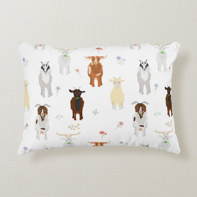Coussins Décoratifs Ferme d'animaux mignons chèvres (Devant)