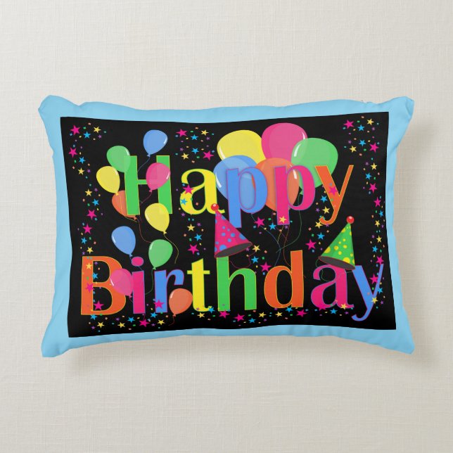 Coussins Décoratifs Fête d'anniversaire. C'est l'heure de la fête ! (Devant)