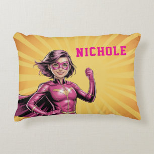 Coussins Décoratifs Fête d'anniversaire de super-héroïne rose