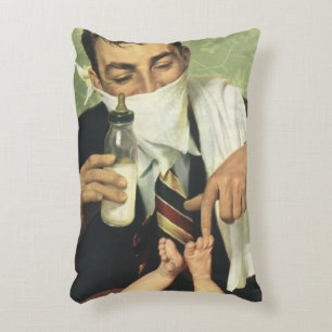 Coussins Décoratifs Fête des Pères vintage, papa donnant un biberon à 
