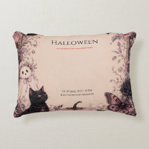 Coussins Décoratifs Fête d'Halloween Élégante et Botanique Sombre