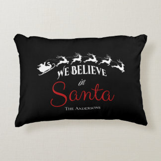 Coussins Décoratifs Fête Nous croyons au Père Noël Noël noir