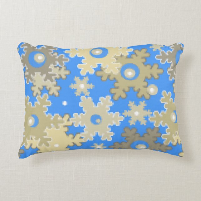 Coussins Décoratifs Fêtes de Noël Fête hiver Flamme de neige brillant (Devant)