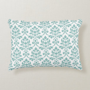 Coussins Décoratifs Feuille Damask Motif Turquoise