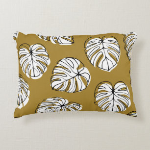 Coussins Décoratifs Feuille de Monstera, Motif sans soudure textile.