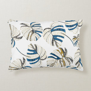 Coussins Décoratifs Feuille tropicale colorée, motif moderne.