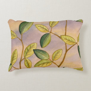 Coussins Décoratifs Feuille vert et jaune sur l'arrière - plan de