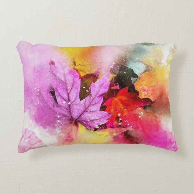 Coussins Décoratifs Feuilles couleur aquarelle (Devant)