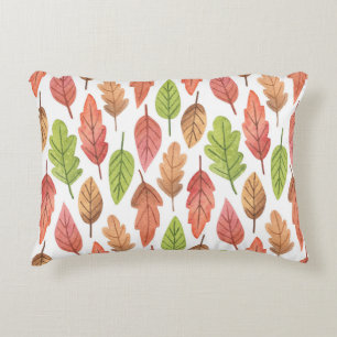 Coussins Décoratifs Feuilles d'automne Aquarelle : Motif de la nature.