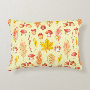 Coussins Décoratifs Feuilles d'automne : aquarelle papier peint rétro