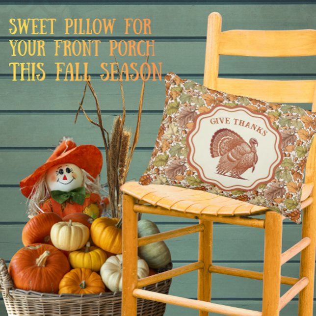 Coussins Décoratifs Feuilles d'automne de dinde William Morris, rendez (This Tom Turkey is giving thanks he's not on the menu this Thanksgiving!)