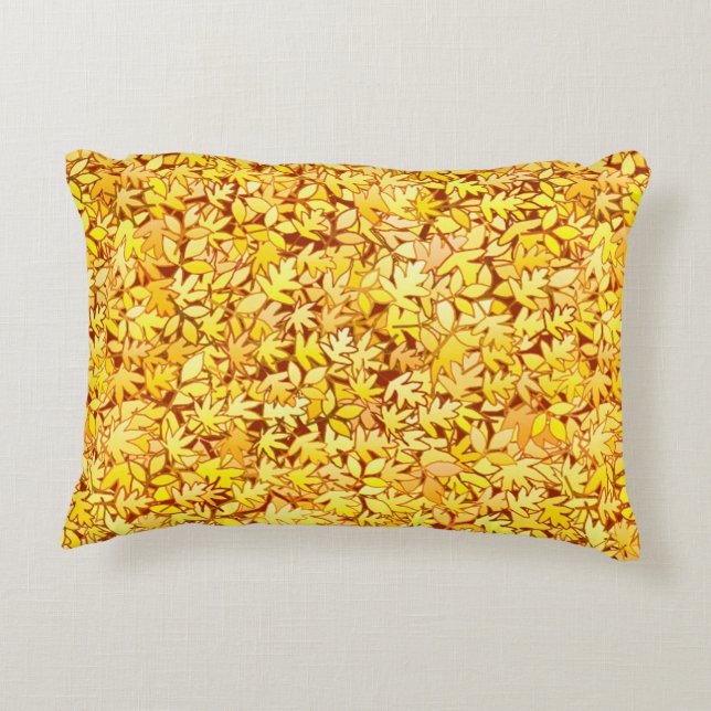 Coussins Décoratifs Feuilles d'automne, jaune doré (Dos)