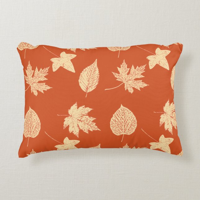 Coussins Décoratifs Feuilles d'automne - mandarin orange (Devant)