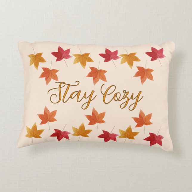 Coussins Décoratifs Feuilles d'automne rustiques et cosy  (Dos)