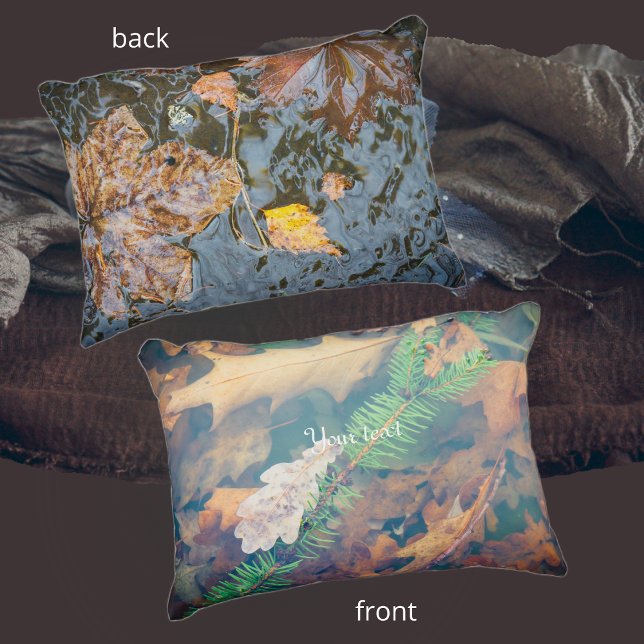 Coussins Décoratifs Feuilles de chêne orange sous l'eau (Créateur téléchargé)