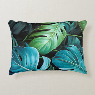 Coussins Décoratifs Feuilles de Monstera Botanique Feuillage Jungle Tr