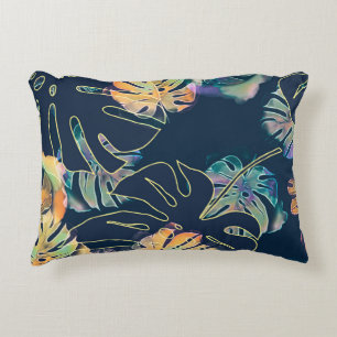 Coussins Décoratifs Feuilles exotiques peints à la main : motif sans c