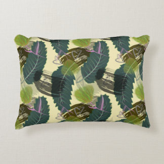 Coussins Décoratifs Feuilles tropicaux et fleurs d'aquarelle.