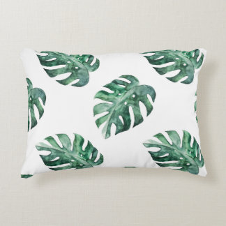 Coussins Décoratifs Feuilles tropicaux verts, motif aquarelle