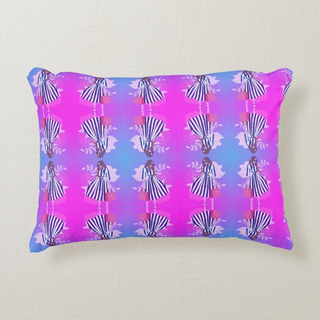 Coussins Décoratifs Fille ado design à la mode femmes violette (Devant)
