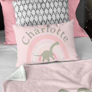 Coussins Décoratifs Filles Dinosaure Arc-en-ciel Rose Chambre Personna