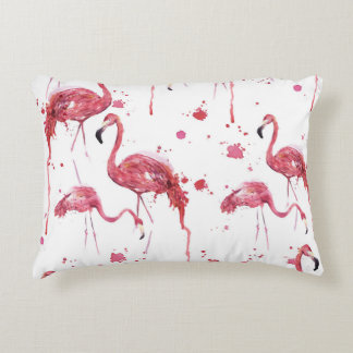 Coussins Décoratifs Flamant rose motif aquarelle, design dynamique.