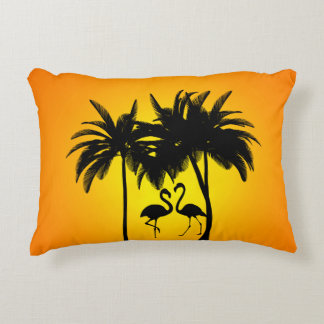 Coussins Décoratifs Flamant rose Tropical Et Palmiers Soleil Pittoresq