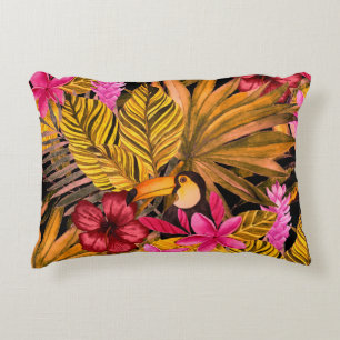 Coussins Décoratifs Flamant rose tropical : Hibiscus Motif d'été