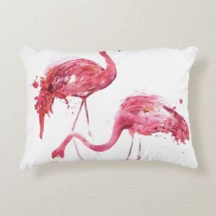 Coussins Décoratifs Flamants roses aquarelle, Design élégant.