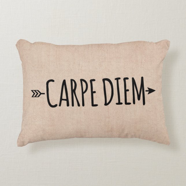 Coussins Décoratifs Flèche Carpe Diem Boho sur le beige (Devant)