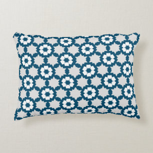 Coussins Décoratifs Fleur blanc bleu gris