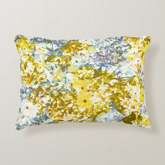 Coussins Décoratifs Fleur couleur gris-jaune design motif (Devant)