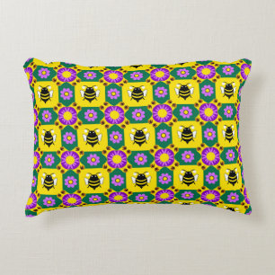 Coussins Décoratifs Fleur d'abeille colorée Décor accent de jardin de