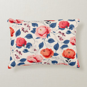 Coussins Décoratifs Fleur de Crimson et de Corail
